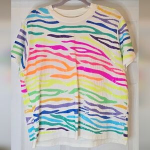 QUEEN OF SPARKLES Multicolor Striped Top
